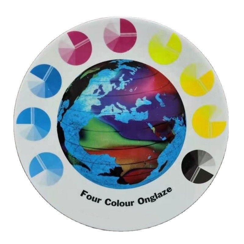 Color cerámico en glaseado de cuatro colores oro, púrpura y óxido de hierro